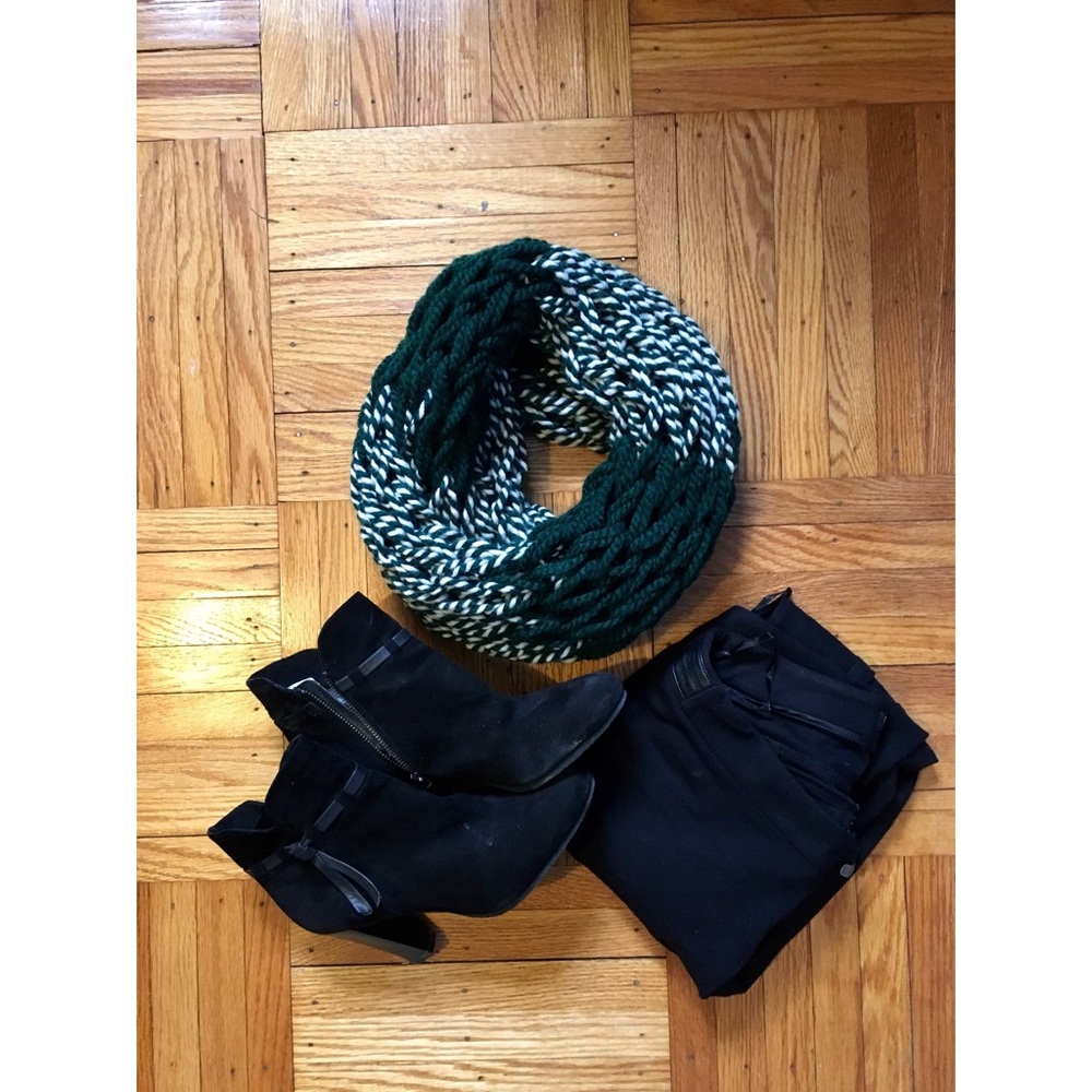 Double Looped Arm Knitted Scarf